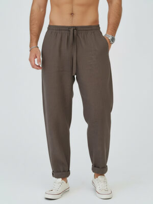 Брюки льняные летние на резинке