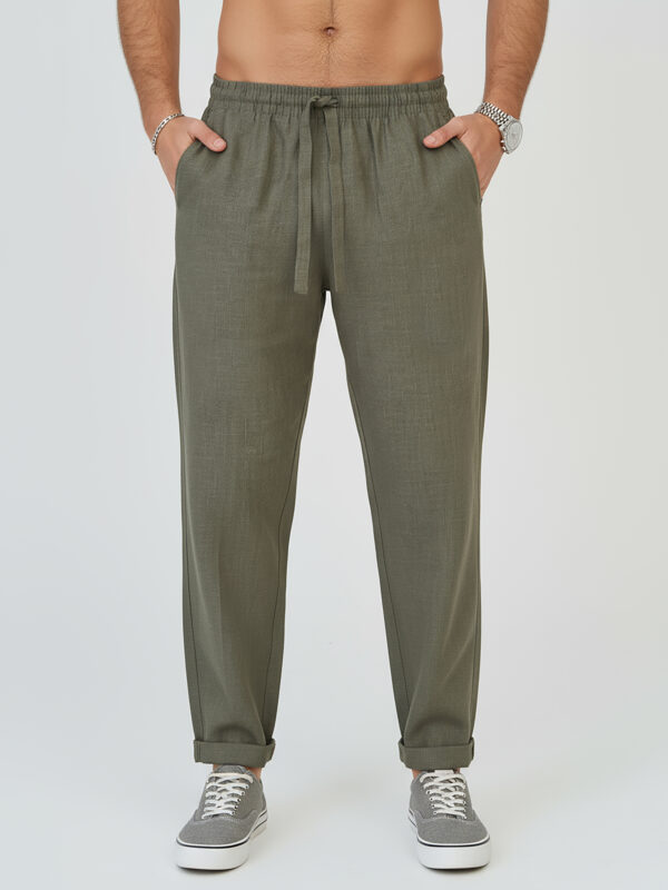 Брюки льняные летние на резинке