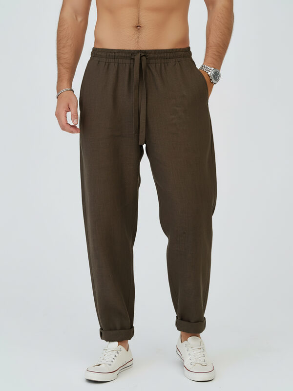 Брюки льняные летние на резинке