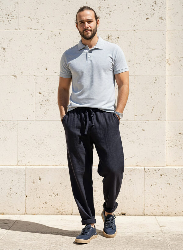 Брюки льняные летние на резинке