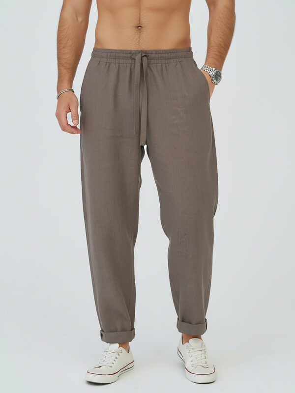 Брюки льняные летние на резинке