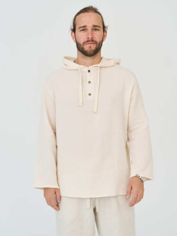 Рубашка с капюшоном из муслина