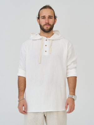 Рубашка с капюшоном из муслина
