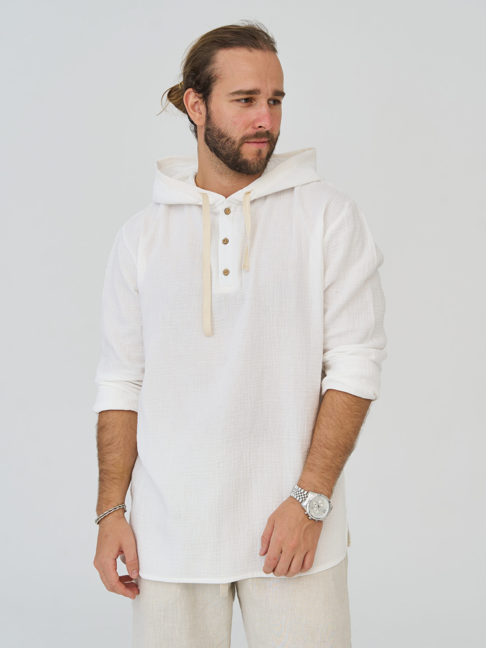 Рубашка с капюшоном из муслина — изображение 2