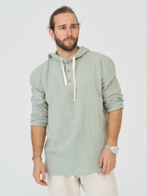 Рубашка с капюшоном из муслина