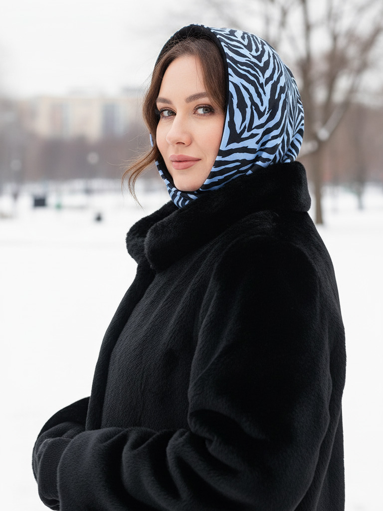 Капор Зебра на голубом — изображение 12